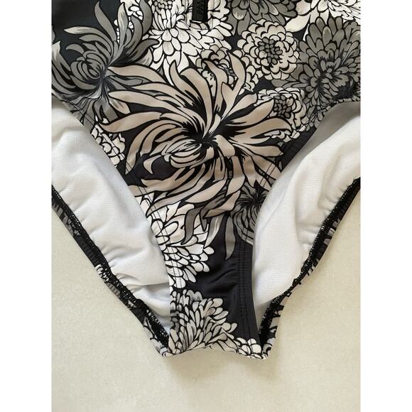 Joy Lab Swim One Piece Swimsuit Multicolor Floral Print Swimwear - Picture 5 of 10